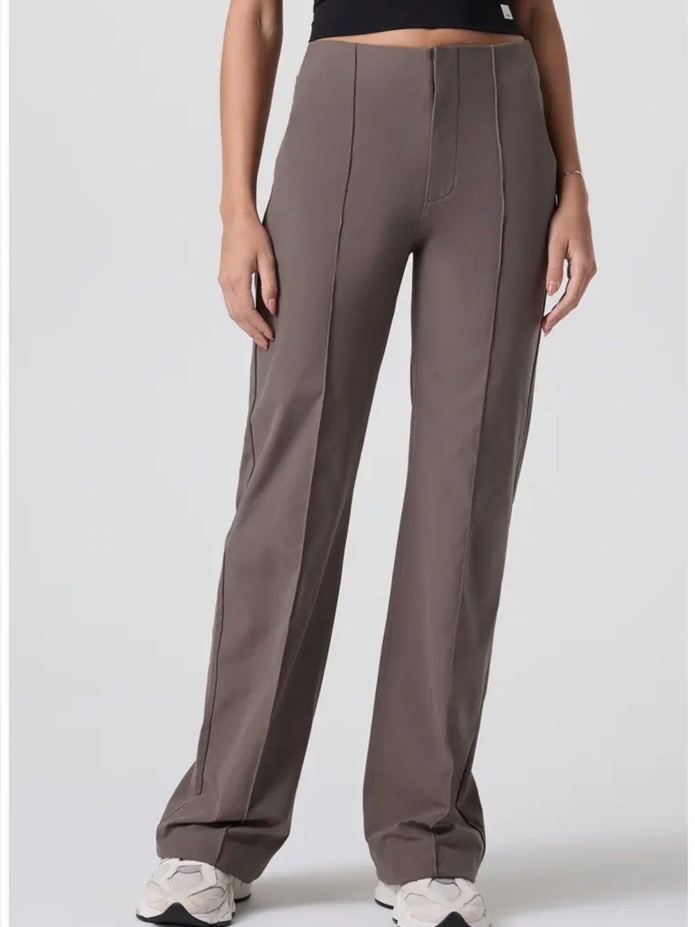 Vuori Meta Wide Leg High-Rise Pants in Taupe